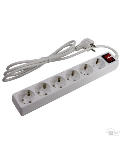 SP6W-230. Сетевой фильтр 6 розеток, 3м, белый. 5bites в Коломне