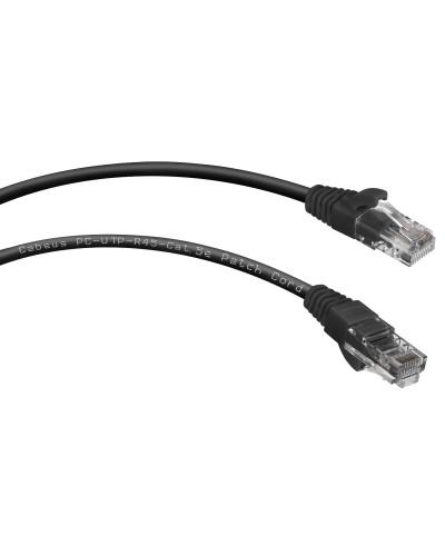 PC-UTP-RJ45-Cat.5e-1m-BK (7676c), чёрный. Патч-корд медный. CABEUS в Коломне