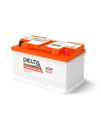 Delta START MASTER AGM 1280 (80 Ah). Аккумулятор автомобильный герметичный свинцово-кислотный. Delta в Коломне