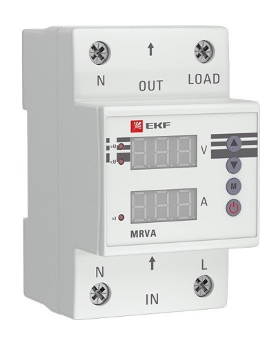 MRVA 63A PROxima (MRVA-63A). Реле напряжения и тока с дисплеем. EKF в Коломне