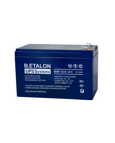 B.ETALON BHR 12-9 34W. Аккумулятор герметичный свинцово-кислотный. ETALON в Коломне