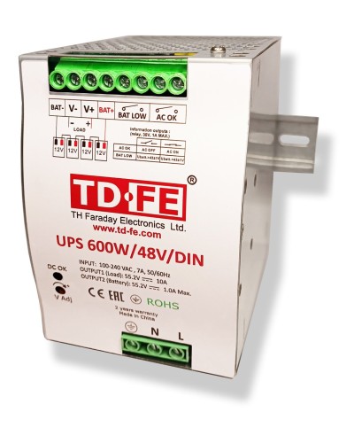 UPS 600W/48V/DIN. Источник вторичного электропитания резервированный. FARADAY в Коломне