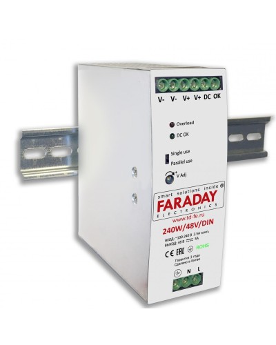 240W/48V/DIN. Блок питания. FARADAY в Коломне