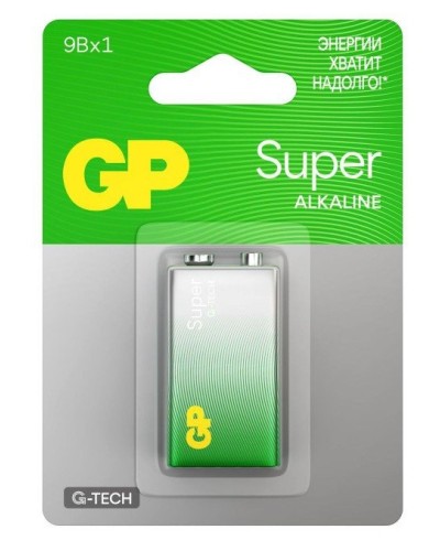 GP Super Alkaline 9V Крона (GP 1604AA21-5CRSBC1), БЛИСТЕР. Алкалиновая батарейка. GP Batteries в Коломне