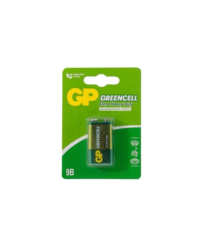 GP GreenCell 9V Крона (GP 1604GLF-2CR1), БЛИСТЕР. Солевая батарейка. GP Batteries в Коломне