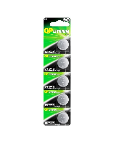 GP Lithium CR2032 (GP CR2032-2C5 100/2000), упак. 5 шт. БЛИСТЕР. Литиевые дисковые батарейки. GP Batteries в Коломне
