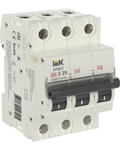 M10N 3P C 25А 10кА ARMAT (AR-M10N-3-C025). Автоматический выключатель. IEK в Коломне