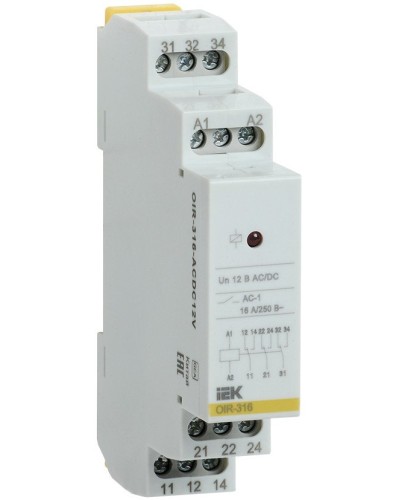 Реле промежуточное модульное OIR 3 контакта 16А 230В AC (OIR-316-AC230V). Реле промежуточное модульное. IEK в Коломне