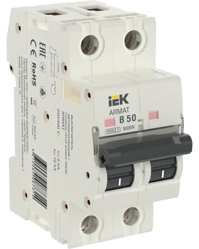 M06N 2P B 50А 6кА ARMAT (AR-M06N-2-B050). Автоматический выключатель. IEK в Коломне