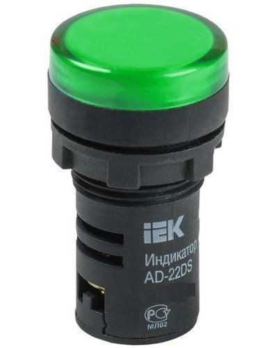 Лампа AD22DS (LED)матрица D22мм зеленый 24В AC/DC (BLS10-ADDS-024-K06). Светосигнальный индикатор. IEK в Коломне