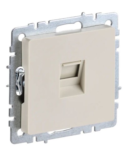 Розетка RJ45 РК10-БрКр кат.5E бежевый BRITE (BR-K10-1-K10). Розетка компьютерная. IEK в Коломне
