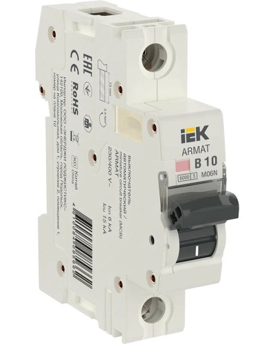 M06N 1P B 10А 6кА ARMAT (AR-M06N-1-B010). Автоматический выключатель. IEK в Коломне