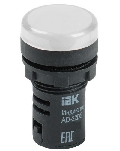 Лампа AD22DS (LED) матрица D22 мм 24В AC/DC белый (BLS10-ADDS-024-K01). Светосигнальный индикатор. IEK в Коломне