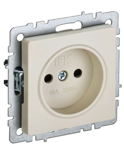 Розетка без з/к РСш10-2-БрКр бежевый BRITE (BR-R13-10-K10). Розетка без заземления с защитными шторками. IEK в Коломне