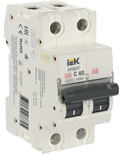 M06N 2P C 40А 6кА ARMAT (AR-M06N-2-C040). Автоматический выключатель. IEK в Коломне