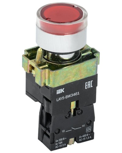 Кнопка LAY5-BW3461 с подсветкой красный 1з (BBT50-BW-K04). Кнопка с подсветкой. IEK в Коломне