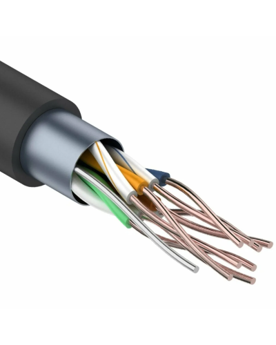 F/UTP, CAT 5e, PE, 4PR, 24AWG, OUTDOOR, SOLID, черный, 305м REXANT (01-0146-1). Кабель «витая пара» (LAN) для структурированных систем связи. Rexant в Коломне