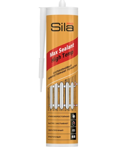 Герметик Sila PRO Max Sealant, High Temp, термостойкий, 280 мл. Герметик силиконовый термостойкий, красный. Sila в Коломне