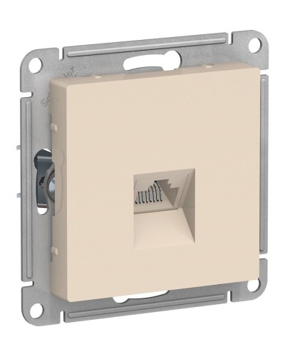 AtlasDesign розетка RJ45, кат. 5Е, 1-местная, скрытой установки, механизм, бежевый (ATN000283). Розетка компьютерная. Systeme Electric в Коломне