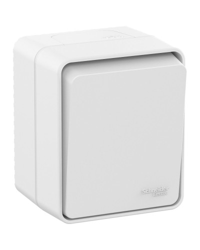 AtlasDesign PROFI54 выключатель 1-клавишный, открытой установки, белый (ATN540111). Выключатель. Systeme Electric в Коломне
