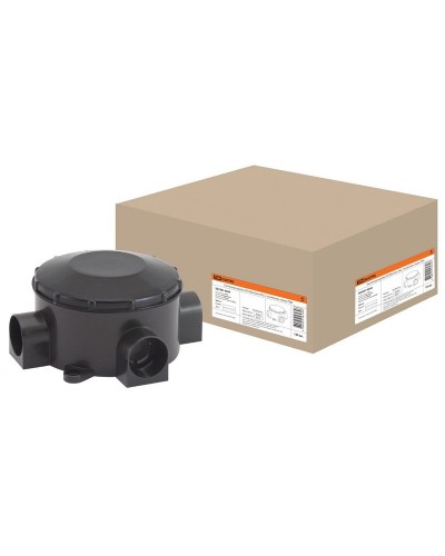Распаячная коробка ОП D80х35мм, IP42, 3-х рожковая, черная TDM (SQ1401-4044). Распаячная коробка ОП. TDM ЕLECTRIC в Коломне