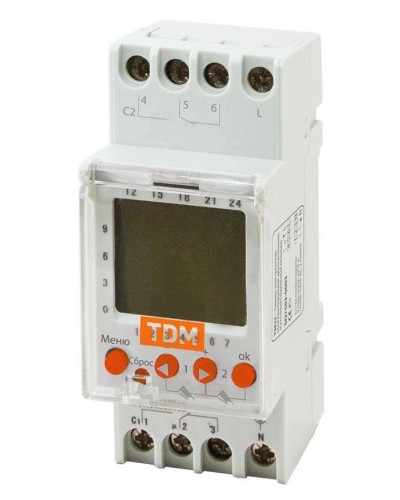 ТЭ822-2кан-1мин/7дн-44on/off-2х16А-DIN TDM (SQ1503-0003). Таймер электронный. TDM ЕLECTRIC в Коломне