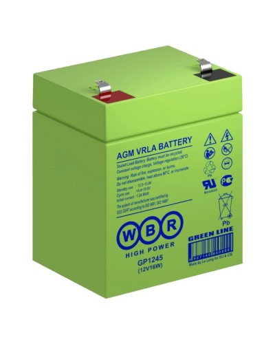 WBR GP1245 (12V16W). Аккумулятор герметичный свинцово-кислотный. WBR в Коломне