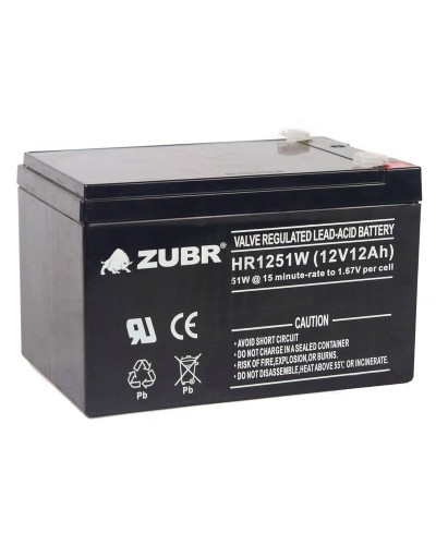 ZUBR HR 1251W (12V, 12Ah). Аккумулятор герметичный свинцово-кислотный. ZUBR в Коломне
