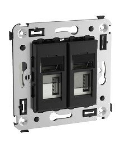 Розетка USB в стену Avanti черный квадрат (4402543). Розетка USB. ДКС в Коломне
