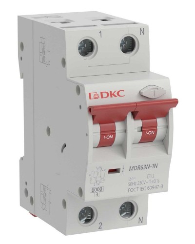 YON max MDR, 1P+N, 30mA, 10A, 6kA, А (MDR63N-1N2C10-A). Автоматический выключатель дифференциального тока. ДКС в Коломне