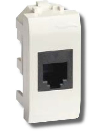 Розетка RJ-45 Brava 1 модуль белая (76654B): Розетка компьютерная с одним разъёмом в Коломне