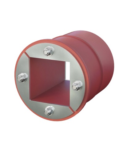 Проходка круглая, нержавеющая, D125х70 мм с проемом 80х80 мм (DXF3124): Проходка круглая, нержавеющая, с проёмом в Коломне