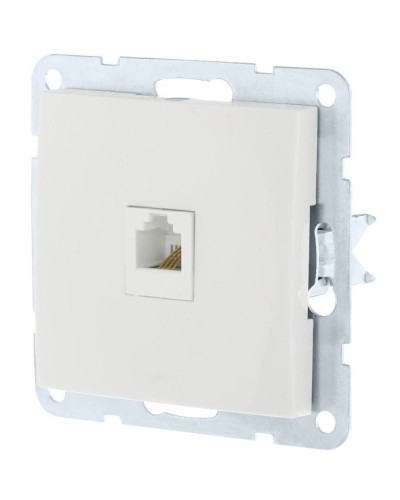 Розетка RJ-45 кат. 5е с накладкой, белый LK60 (866104-1). Розетка компьютерная. Экопласт в Коломне