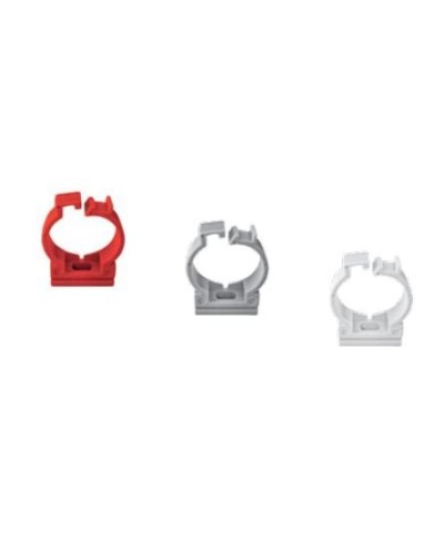 Ecoplast держатель с защелкой для труб D25, АБС, красный (50 шт) (49625-50). Держатель с защелкой для аспирационной системы. Экопласт в Коломне