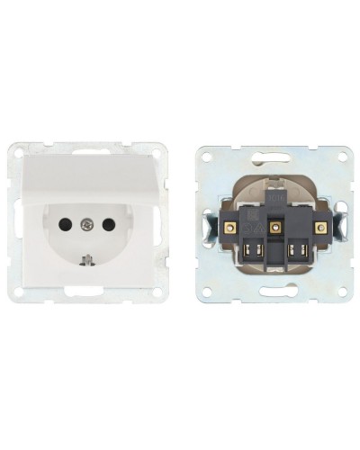 Розетка с з/к, шторками и крышкой, белый LK60 (863404-1). Розетка. Экопласт в Коломне