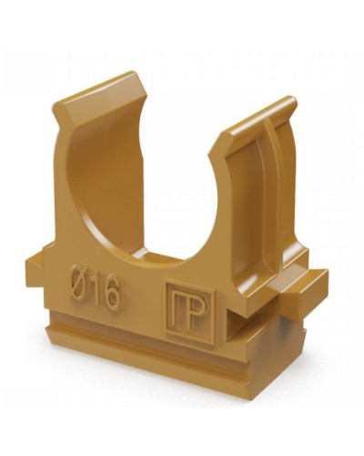 Крепёж-клипса для труб АБС-пластик бук D16 (100 шт) (PR13.0045). Крепление для труб ПВХ. Промрукав в Коломне