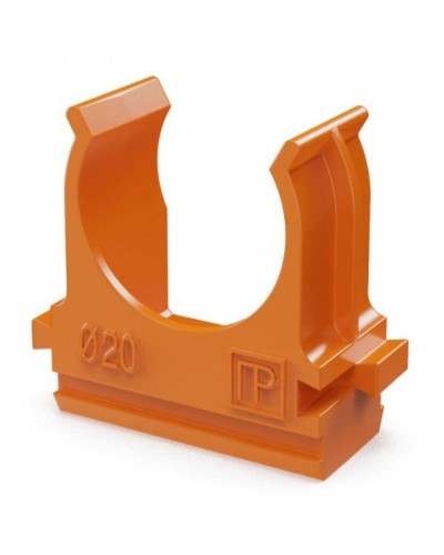 Крепёж-клипса для труб АБС-пластик оранжевая D20 (100 шт) (PR13.0064). Крепление для труб ПВХ. Промрукав в Коломне